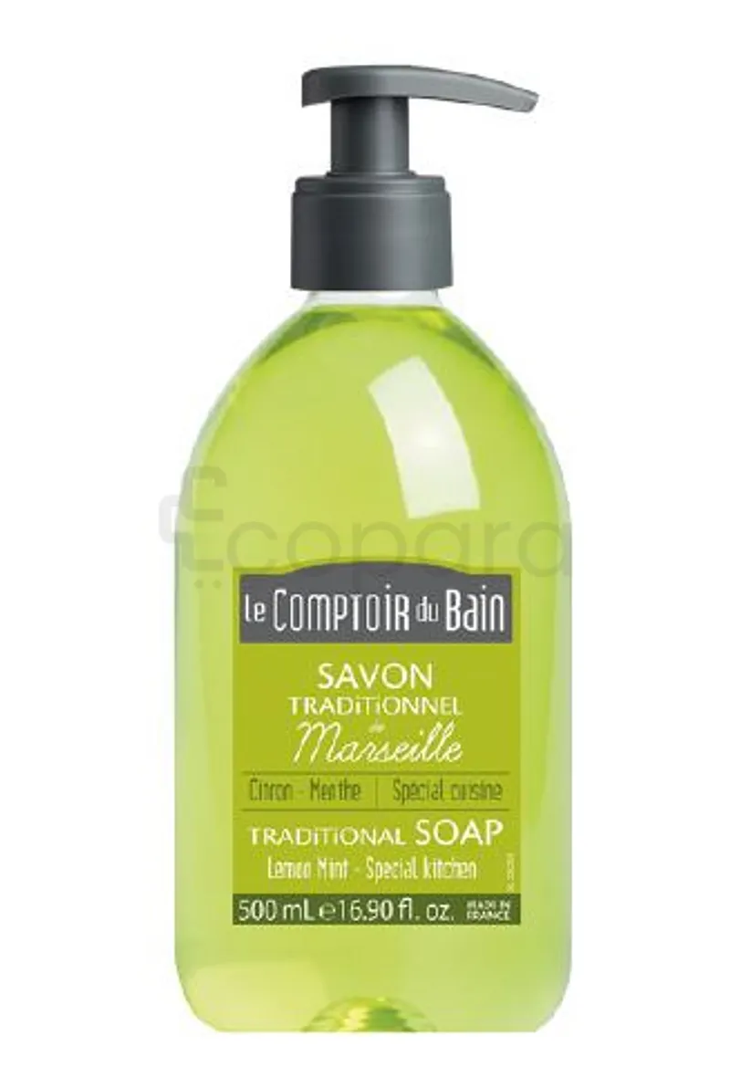 LE COMPTOIR DU BAIN SAVON TRADITIONNEL MARSEILLE CITRON MENTHE 500ML REFERENCE CB_SMT001