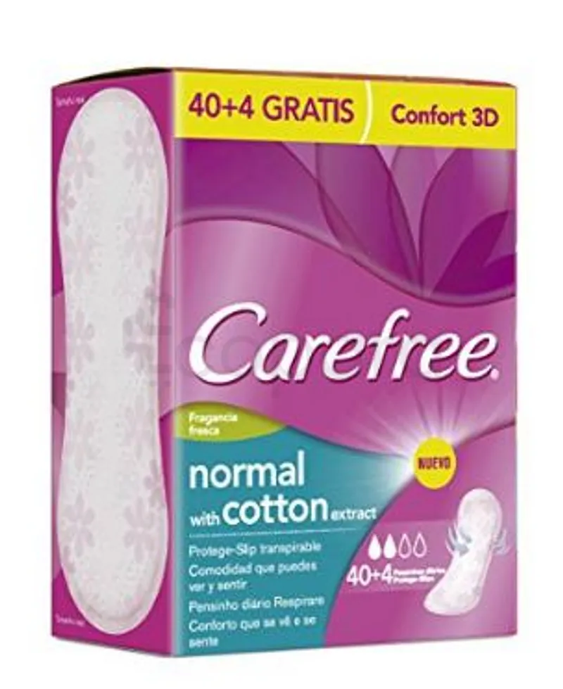 CAREFREE PROTEGE-SLIPS NORMAL WITH COTTON EXTRACT BOITE DE 40