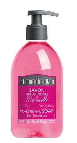 LE COMPTOIR DU BAIN SAVON TRADITIONNEL MARSEILLE ROSE 500ML REFERENCE CB_SMT007