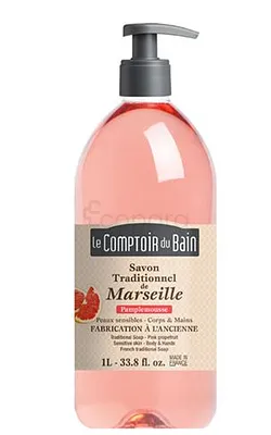 LE COMPTOIR DU BAIN SAVON TRADITIONNEL DE MARSEILLE PAMPLEMOUSSE ROSE 1L REFERENCE CB_SMT014