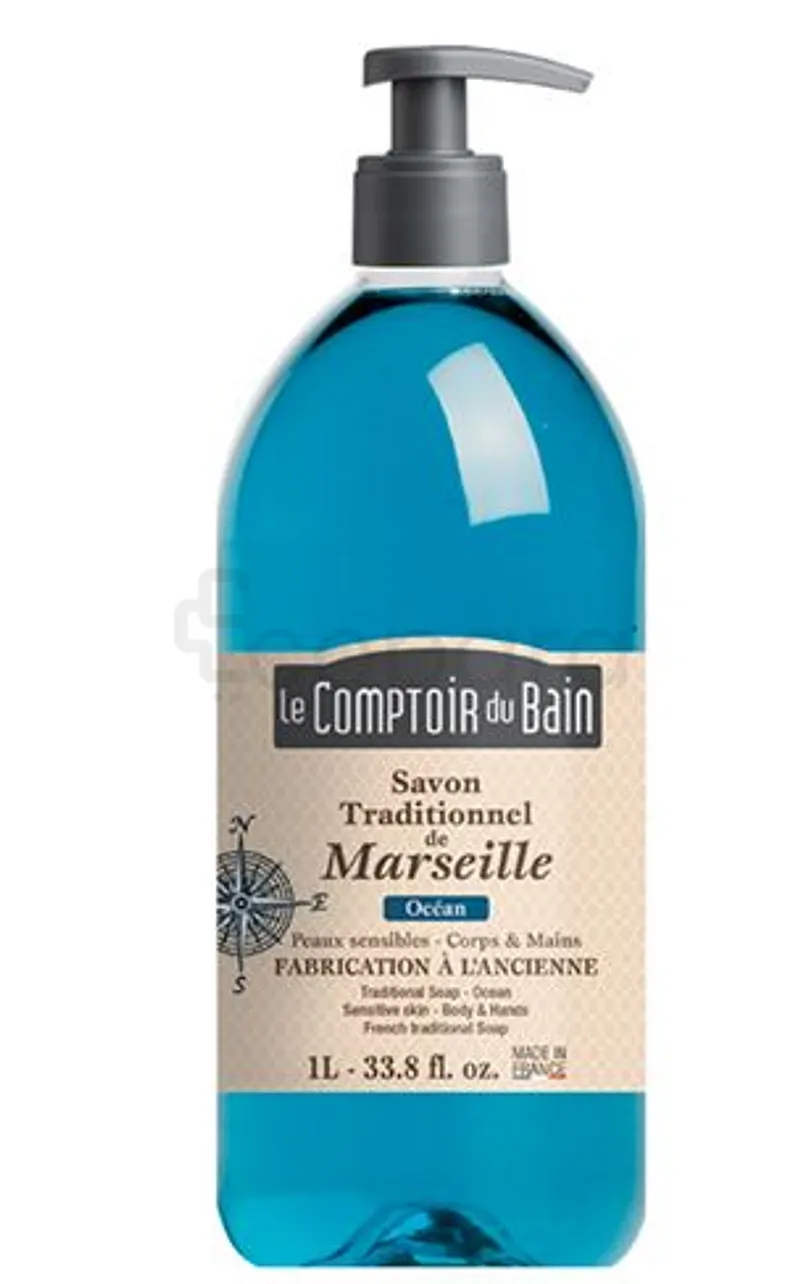 LE COMPTOIR DU BAIN SAVON TRADITIONNEL MARSEILLE OCEAN 1L REFERENCE CB_SMT020