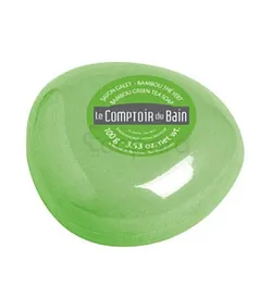 LE COMPTOIR DU BAIN SAVON MARSEILLE GALET SURGRAS BAMBOU THE VERT 100G REFERENCE CB_SMG005