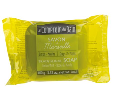 LE COMPTOIR DU BAIN SAVON MARSEILLE CITRON MENTHE 100G REFERENCE CB_SVM001