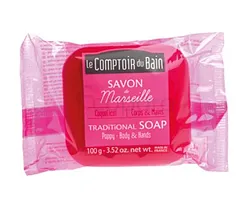 LE COMPTOIR DU BAIN SAVON MARSEILLE COQUELICOT 100G REFERENCE CB_SVM002