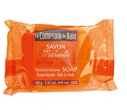 LE COMPTOIR DU BAIN SAVON MARSEILLE FLEUR D'ORANGER 100G REFERENCE CB_SVM003