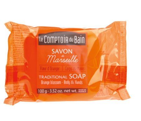LE COMPTOIR DU BAIN SAVON MARSEILLE FLEUR D'ORANGER 100G REFERENCE CB_SVM003