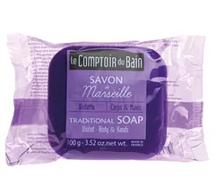 LE COMPTOIR DU BAIN SAVON MARSEILLE VIOLETTE 100G REFERENCE CB_SVM006