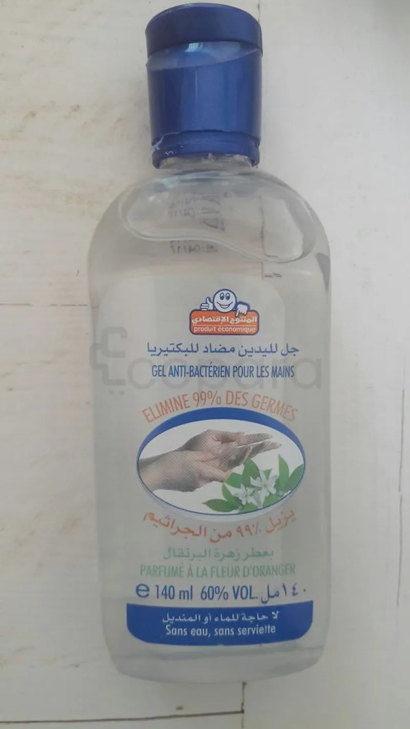 PRODUIT ECONOMIQUE GEL ANTI-BACTERIEN POUR LES MAINS 140ML