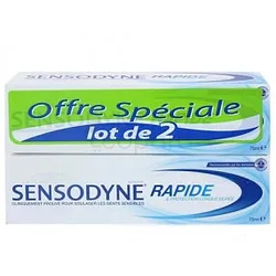 SENSODYNE RAPIDE DENTIFRICE LOT DE 2 OFFRE SPECIALE 75ML