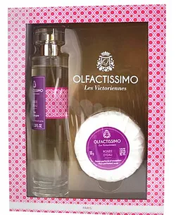 OLFACTISSIMO COFFRET LES VICTORIENNES ROSEE D'EAU 100ML + SAVON PARFUME 100G REFERENCE OL_CFR001