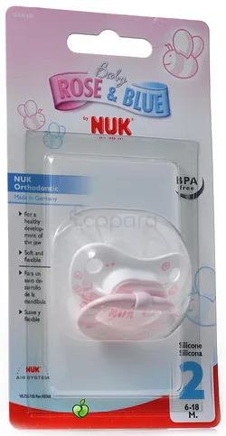 NUK SUCETTE BABY ROSE ET BLEU EN SILICONE 6-18MOIS
