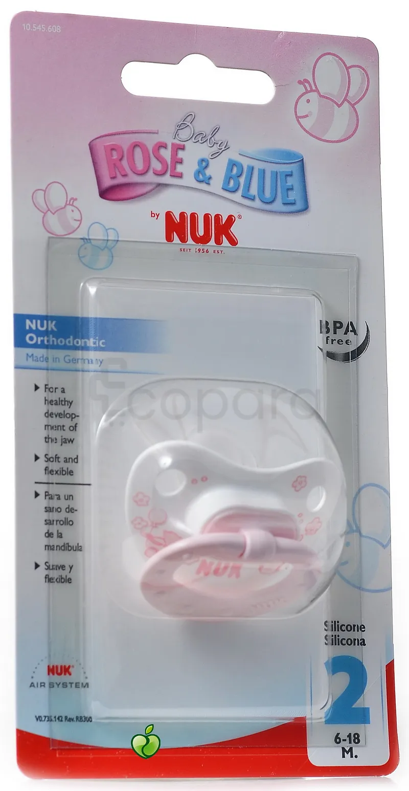 NUK SUCETTE BABY ROSE ET BLEU EN SILICONE 6-18MOIS