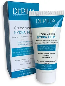 DEPILIA CREME VISAGE HYDRA PLUS PEAUX SECHES SENSIBLES 40ML