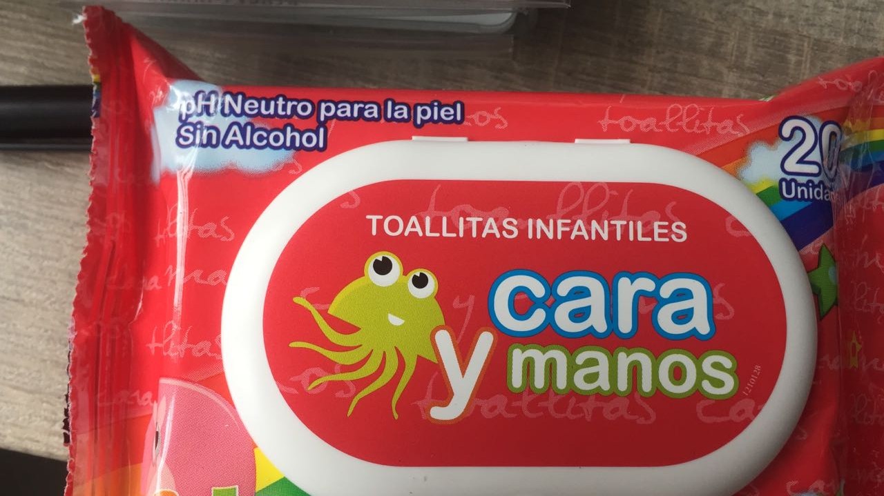 TOALLITAS INFANSTILES CARA Y MANOS LINGETTES VISAGE ET MAINS BOITE DE 20