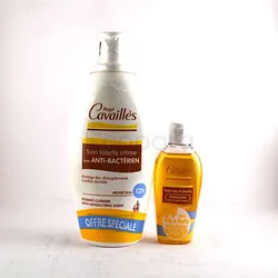 ROGE CAVAILLES SOIN TOILETTE INTIME ANTI-BACTERIEN 500ML + HUILE DE BAIN ET DOUCHE VELOUTANTE 75ML OFFERTE