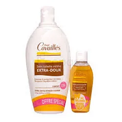 ROGE CAVAILLES SOIN TOILETTE INTIME EXTRA-DOUX 500ML + HUILE DE BAIN ET DOUCHE VELOUTANTE 75ML OFFERTE