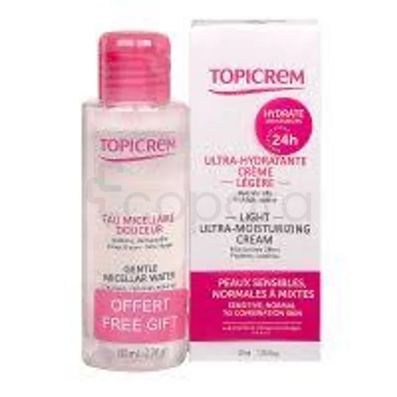 TOPICREM ULTRA-HYDRATANTE CREME LEGERE 75ML + EAU NETTOYANTE DOUCEUR 40ML OFFERT
