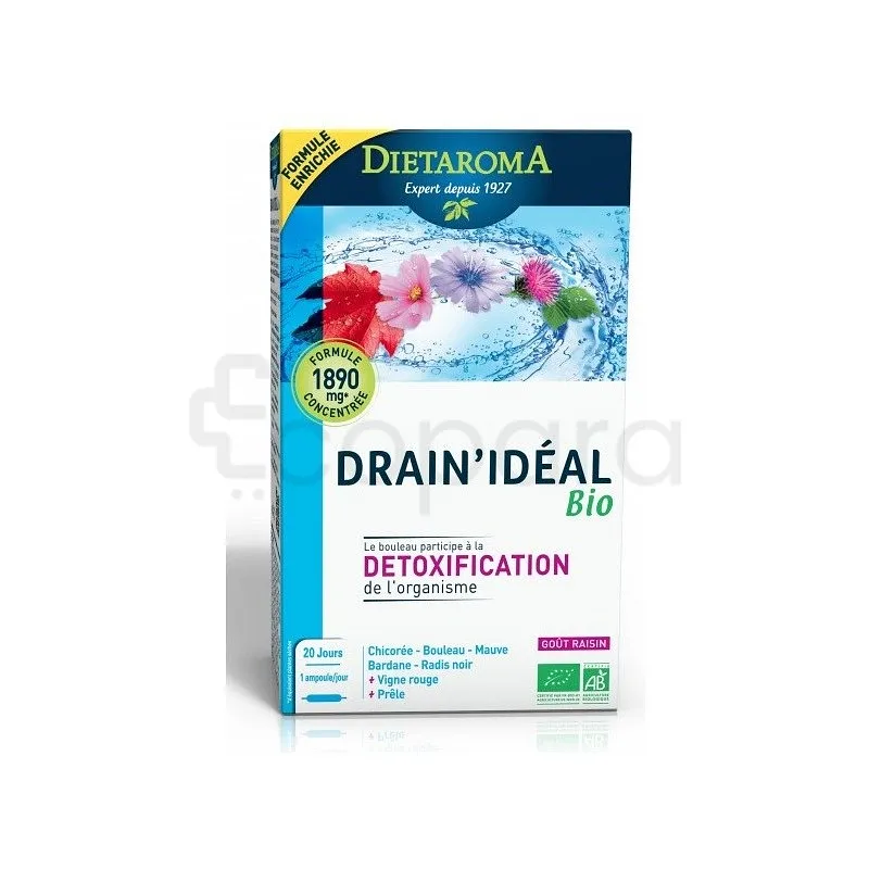 DIETAROMA DRAIN'IDEAL BIO DETOXIFICATION 10ML BOITE DE 20 AMPOULES