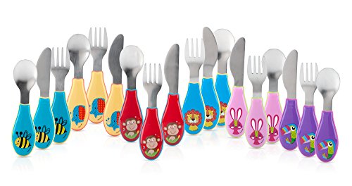 NUBY STAINLESS CUILLERE + FOURCHETTE + COUTEAU 12MOIS+ REFERENCE ID5571