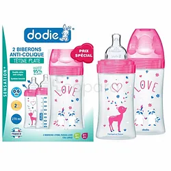 DODIE COFFRET BIBERON SENSATION+ FUSHIA 270ML BOITE DE 2