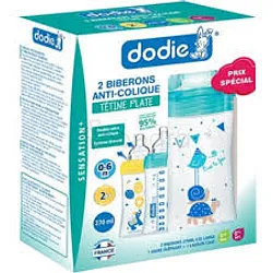 DODIE COFFRET BIBERON SENSATION+ LAGOON CHAT ET JAUNE ELEPHANT 270ML BOITE DE 2