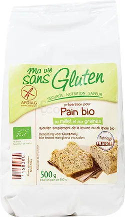 MA VIE SANS GLUTEN PREPARATION POUR PAIN BIO AU MILLET AUX GRAINES SG 500G