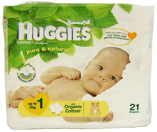 HUGGIES COUCHES BEBES NEW BORN 5KG+ 1 BOITE DE 21