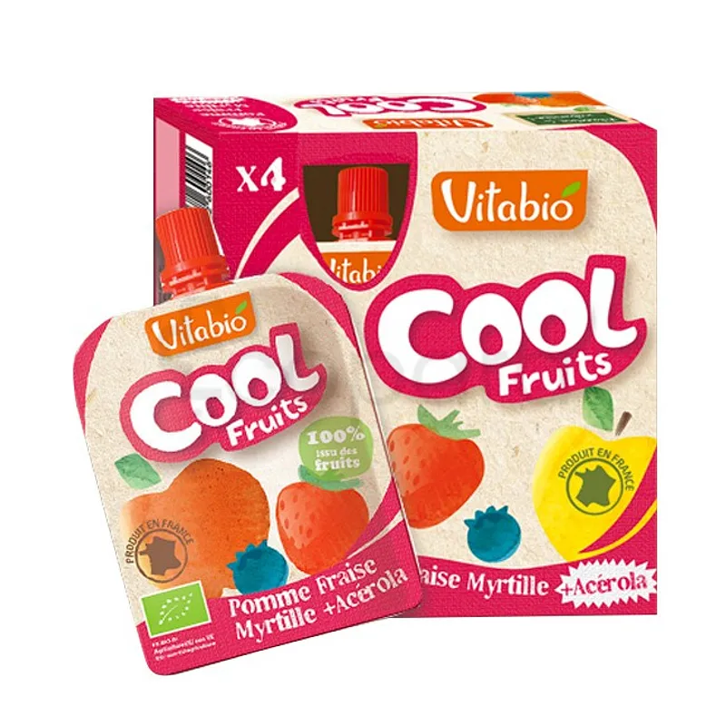 VITABIO COOL FRUITS POMME FRAISE MYRTILLE ACEROLA 4*90G