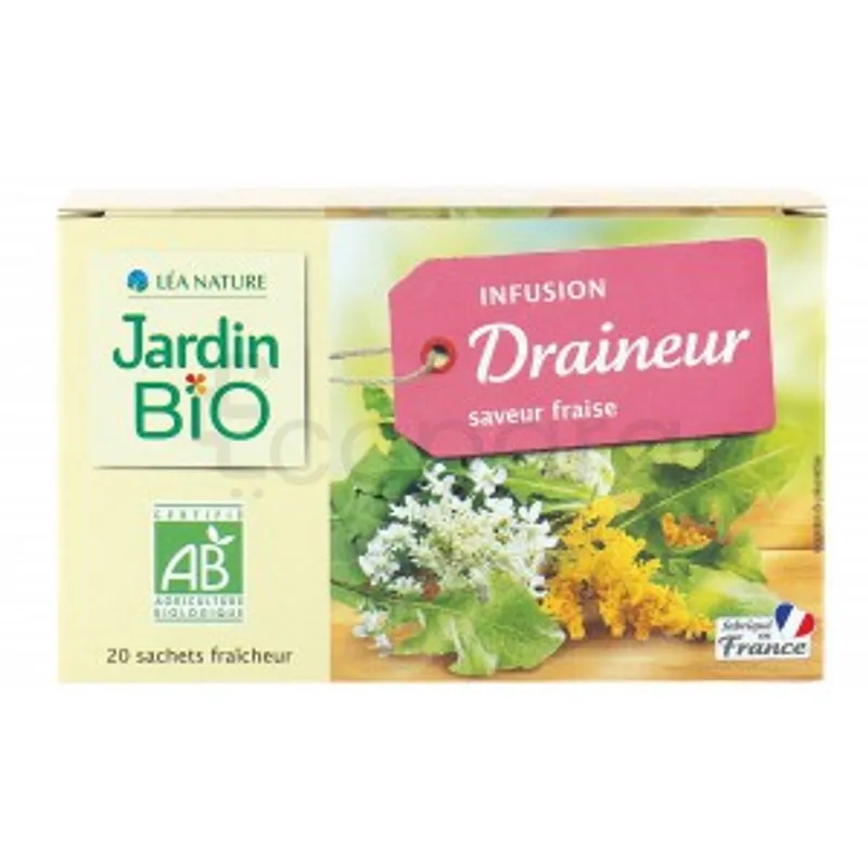 LEA NATURE JARDIN BIO INFUSION DRAINEUR SAVEUR FRAISE BOITE DE 20 SACHETS