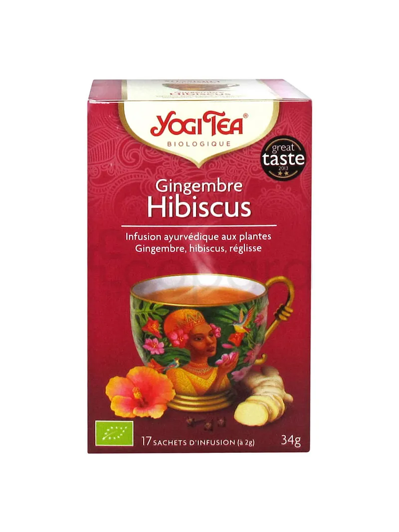 YOGI TEA GINGEMBRE HIBISCUS INFUSION BOITE DE 17 SACHETS