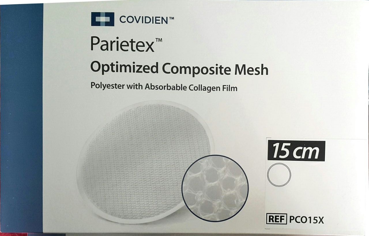 COVIDIEN PARIETEX OPTIMIZED COMPOSITE MESH 15CM REFERENCE PCOX15X