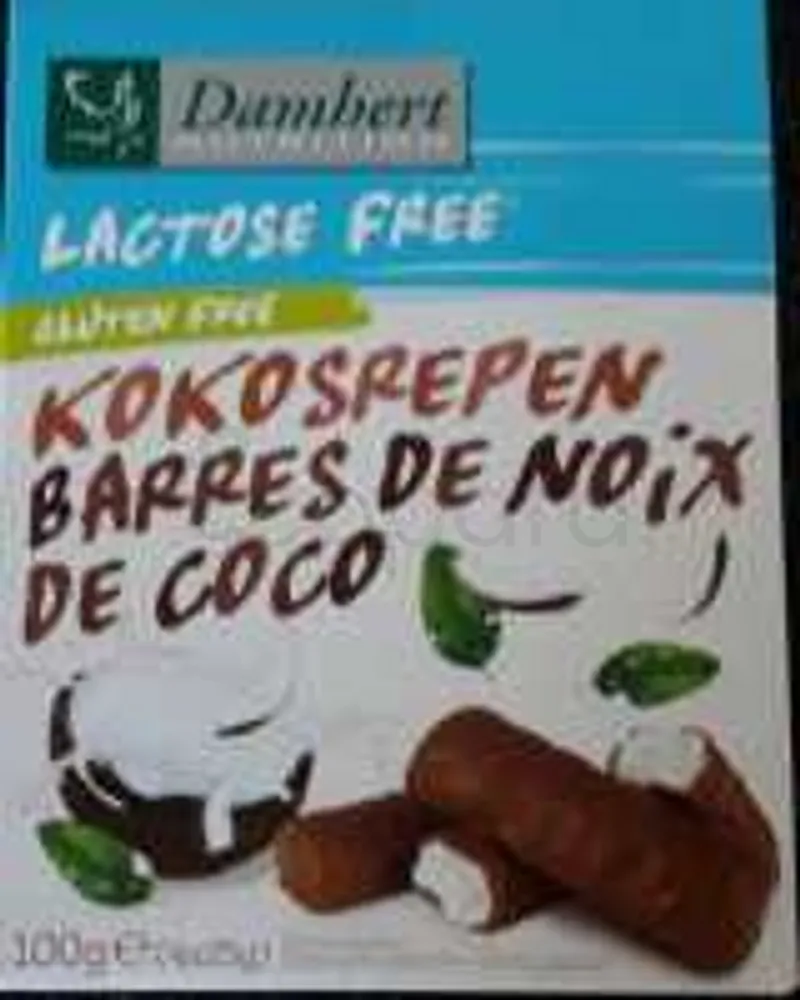 DAMHERT KOKOSREPEN BARRES DE NOIX DE COCO SANS GLUTEN 100G BOITE DE 4