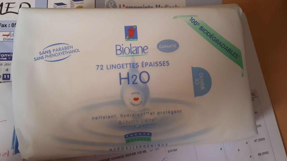 BIOLANE LINGETTES EPAISSES H2O BOITE DE 72