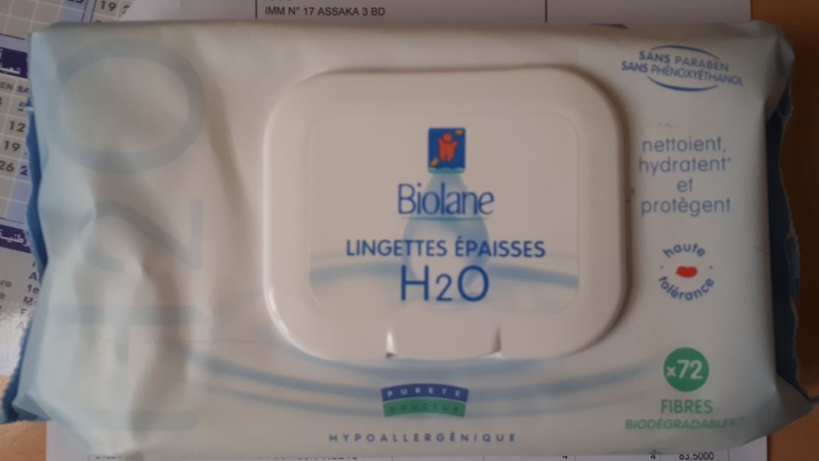 BIOLANE LINGETTES EPAISSES H2O FIBRES BIOD2GRADABLES BOITE DE 72