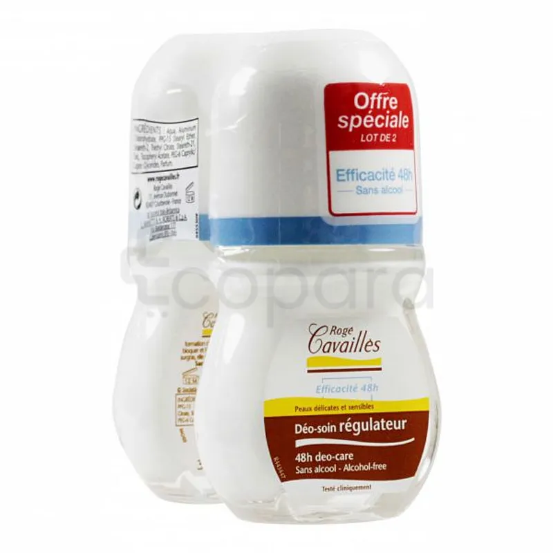 ROGE CAVAILLES DEODORANT SOIN REGULATEUR 48H ROLL-ON LOT DE 2 OFFRE SPECIAL -25% SUR LE 2EME