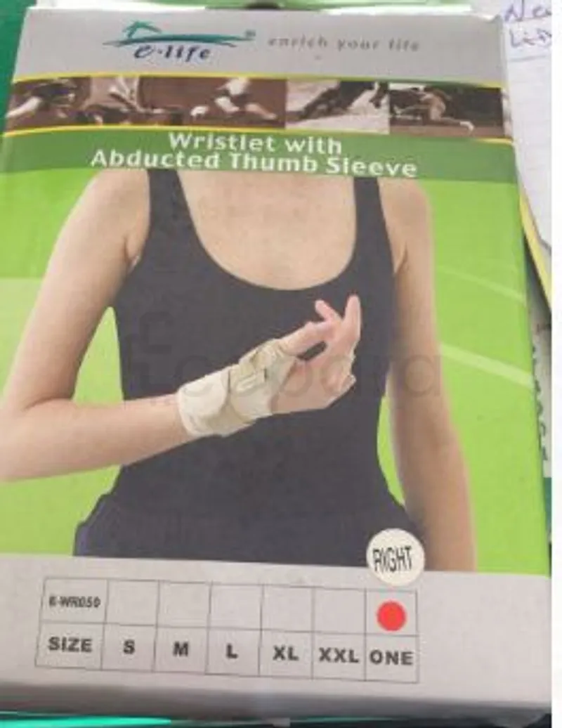E-LIFE WRISTLET WITH ABDUCES THUMB SLEEVE ORTHESE REFERENCE E-WR050