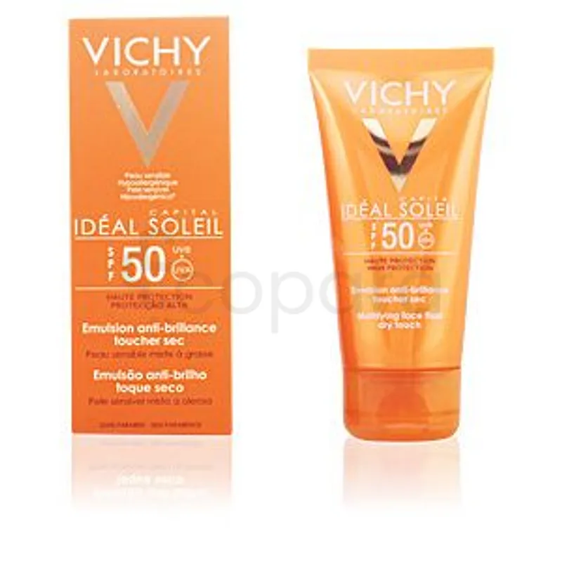 VICHY IDEAL SOLEIL EMULSION ANTI-BRILLANCE TOUCHER SEC TEINTEE SPF50 50ML