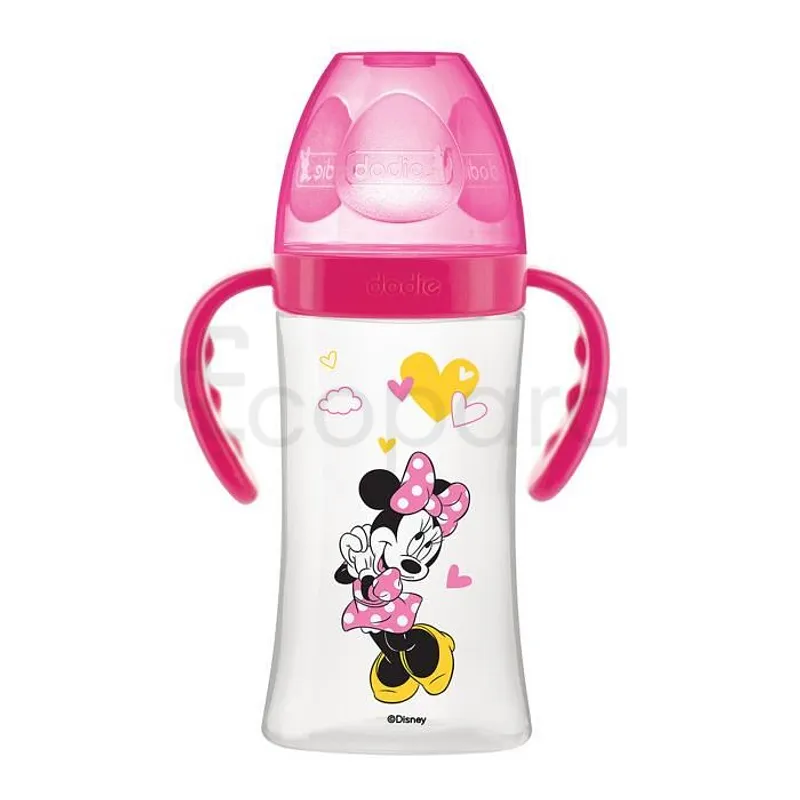 DODIE BIBERON AVEC ANSES MINNIE FUSCHIA +6MOIS 270ML