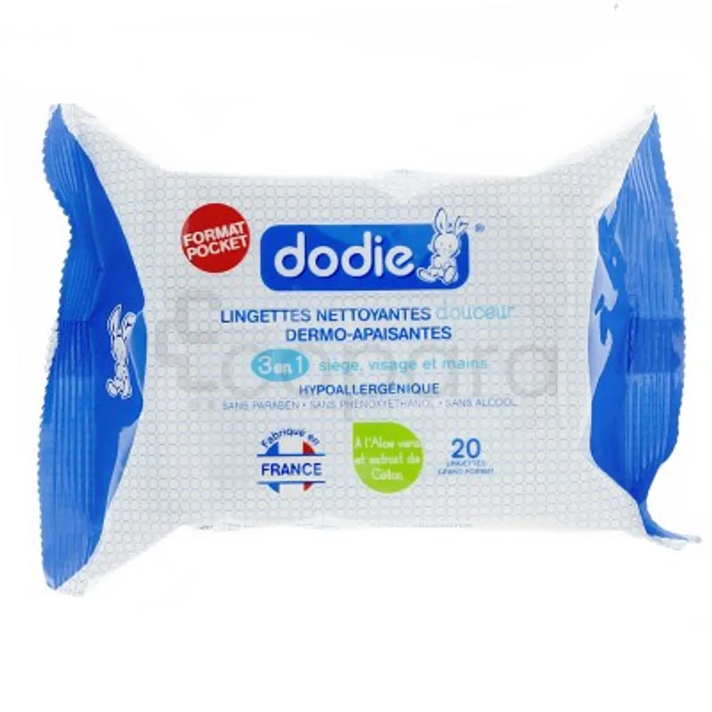 DODIE LINGETTES 3 EN 1 FORMAT POCKET BOITE DE 20