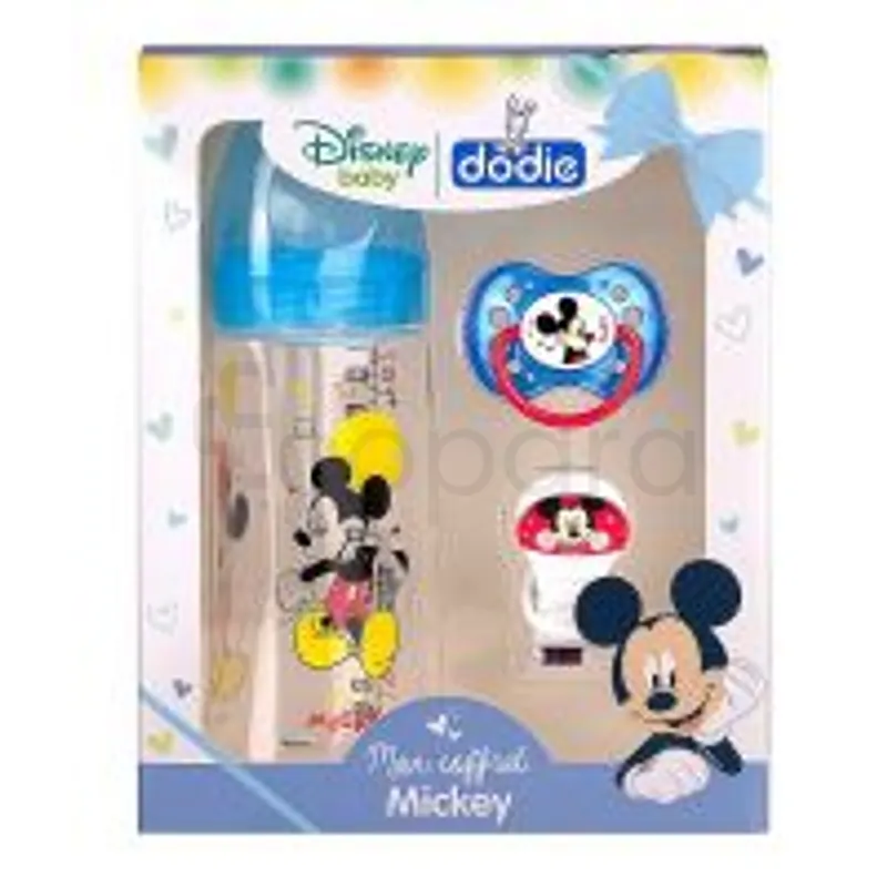 DODIE COFFRET MICKEY BIBERON INITIATION+ 330ML + SUCETTE ANATOMIQUE +18MOIS + ATTACHE SUCETTE