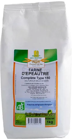 MOULIN DES MOINS FARINE D'EPAUTRE COMPLET TYPE 150 1KG