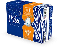 MIA NIGHT MAXI SERVIETTE POUR LA NUIT AVEC MICRO PERLE ET COUCHE ULTRA ABSORBANTE BOITE DE 8