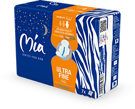 MIA NIGHT MAXI SERVIETTE POUR LA NUIT AVEC MICRO PERLE ET COUCHE ULTRA ABSORBANTE BOITE DE 8