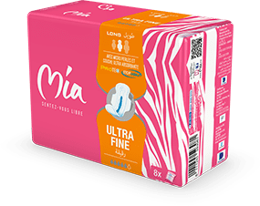 MIA LONG MAXI SERVIETTE AVEC MICRO PERLE ET COUCHE ULTRA ABSORBANTE BOITE DE 9