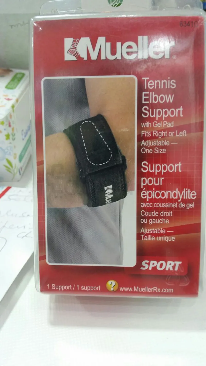MUELLER TENNIS SUPPORT POUR EPICONDYLITE AVEC COUSSINET DE GEL COUDE REFERENCE 63410