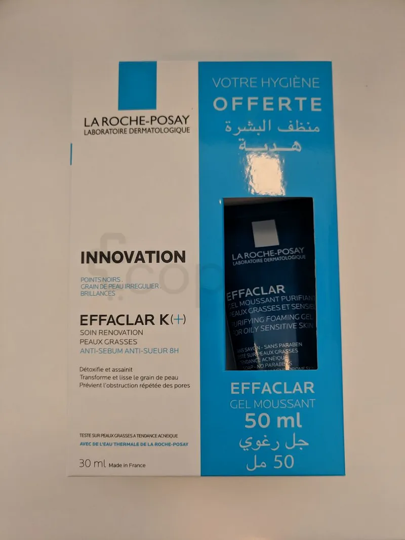 LA ROCHE POSAY EFFACLAR K+ 40ML + EFFACLAR GEL MOUSSANT 50ML OFFERT