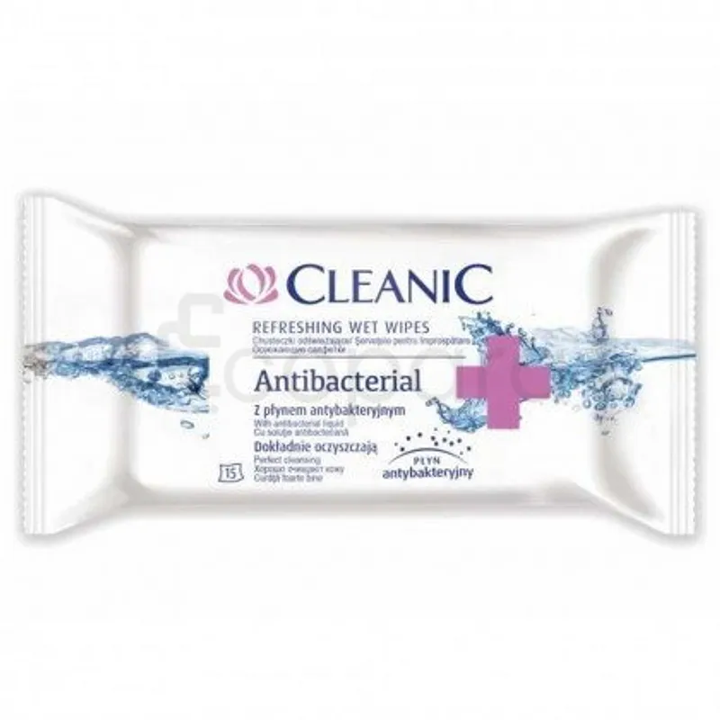 CLEANIC ANTIBACTERIAL LINGETTES BOITE DE 15