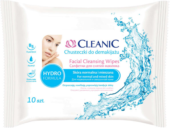 CLEANIC LINGETTES DEMAQUILLANTES PEAU SECHE BOITE DE 10