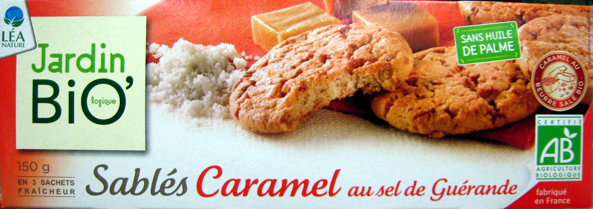 LEA NATURE JARDIN BIO SABLÉS CARAMEL AU SEL DE GUERANDE 150G