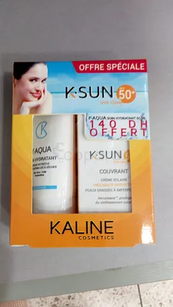 KALINE PACK K-SUN ECRAN SOLAIRE COUVRANT SPF50+ 50ML + K-WHITE SOIN HYDRATANT 50ML